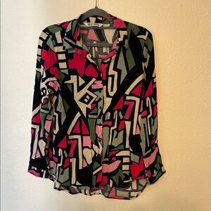 Colorful Geometric Print Women's Top